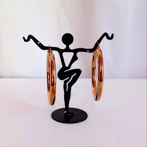 Hoop Earrings in ION PLATED Stainless Steel Rose Gold Original Box